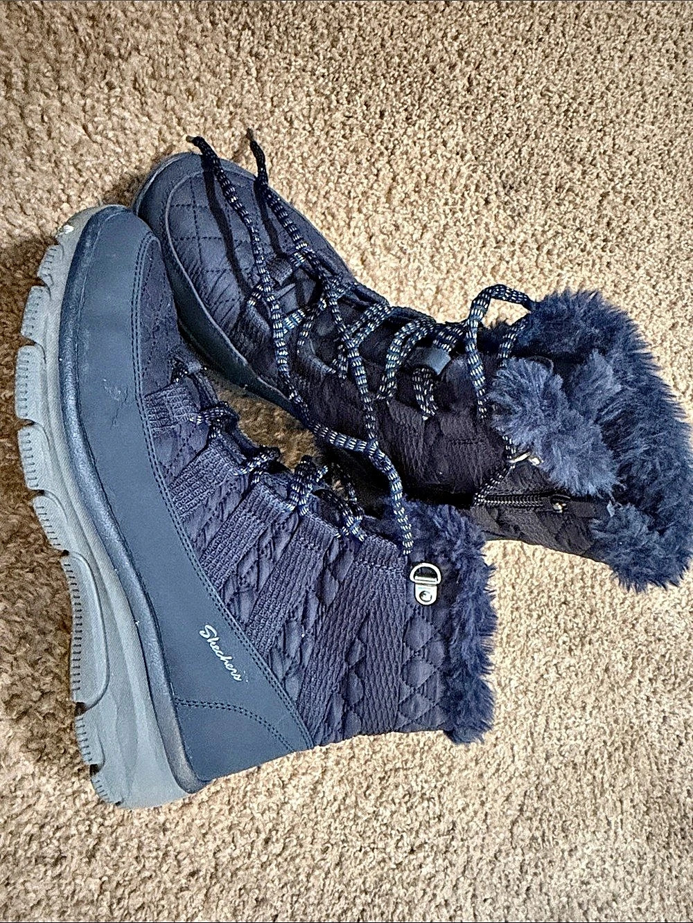 Skechers Relaxed Fit: Easy Going - Cool Zip Black Winter Boots US 8